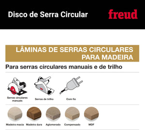 DISCO DE SERRA CIRCULAR 180X24X48D ALTERNADO FR09W002H FREUD