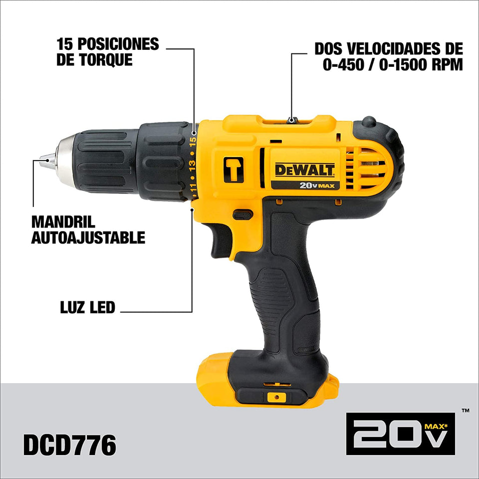 KIT FURADEIRA + PARAFUSADEIRA 20V DCK222D2T-BR COM MALETA DEWALT