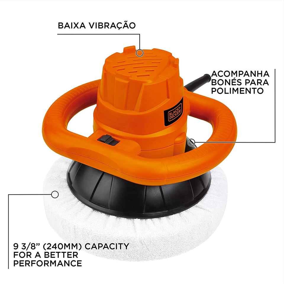 POLITRIZ ORBITAL 10" COM 3 BOINAS KP12K-B2 120W 220V BLACK&DECKER