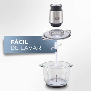 MINIPROCESSADOR INOX GOURMAND GRIS 220V MP300G BLACK & DECKER