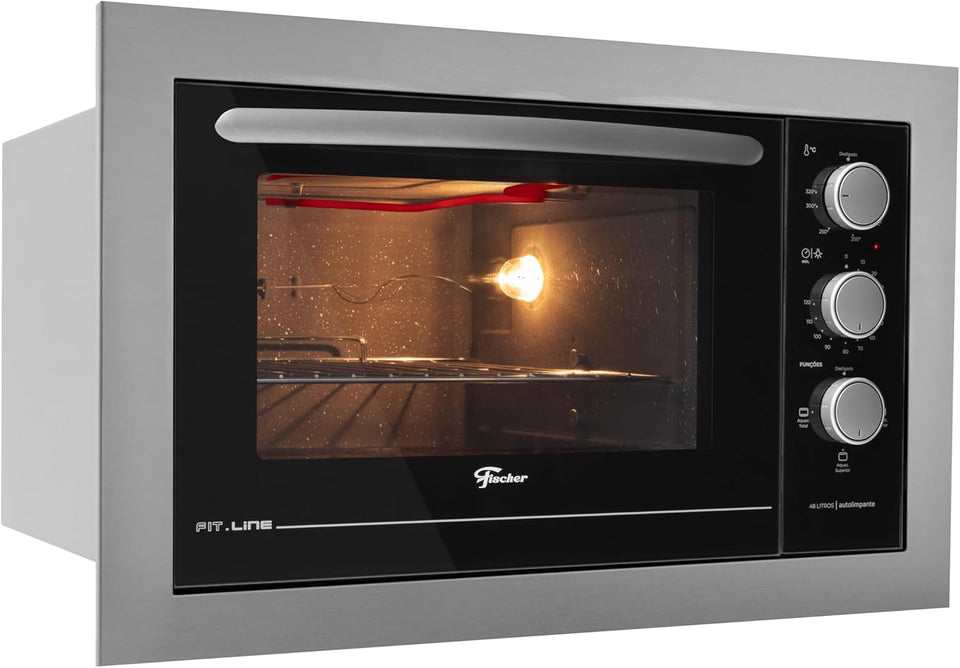 FORNO ELÉTRICO DE EMBUTIR FISCHER FIT LINE 48L 220V 34493(95486)