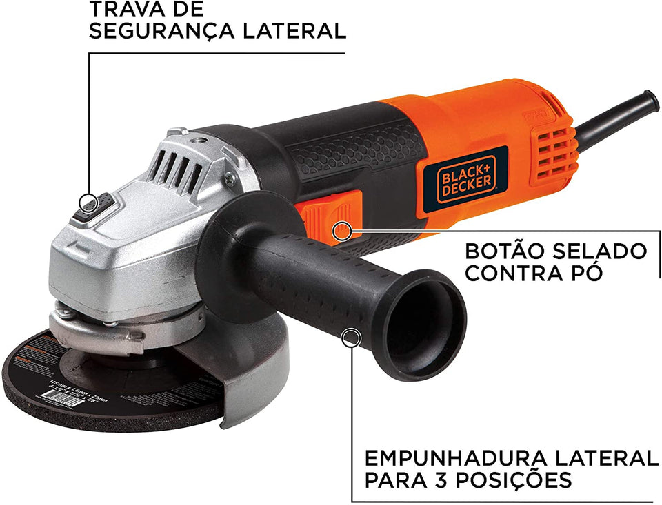ESMERILHADEIRA 4.1/2" G720 820W 220V BLACK&DECKER