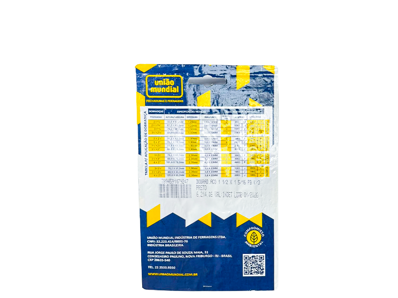 DOBRADIÇA 1.1/2" 621406 UNIÃO MUNDIAL