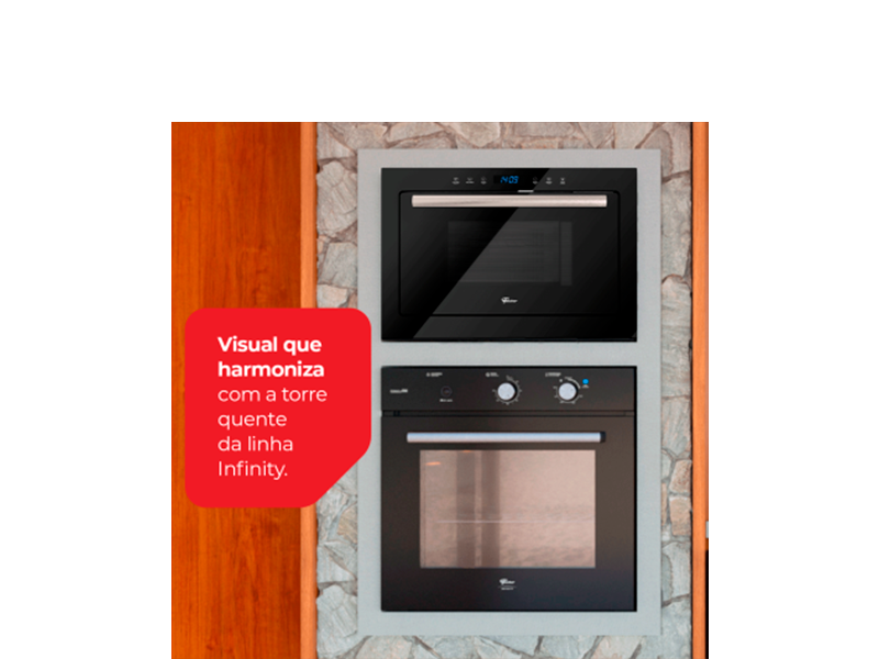 FORNO MICRO-ONDAS DE EMBUTIR 25 LITROS INOX 39070(108541) FISCHER