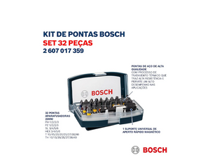 JOGO DE FIXAÇÃO COM 32 PEÇAS 2607017359 BOSCH