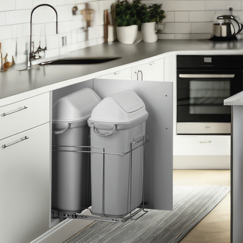 LIXEIRA DESLIZANTE DUPLA SEM BLIDAGEM CESTO 30L 600X370X500MM 2703 SCHMITT