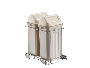 LIXEIRA DESLIZANTE DUPLA SEM BLIDAGEM CROMADA CESTO 10L 250X440X360 2065 SCHMITT