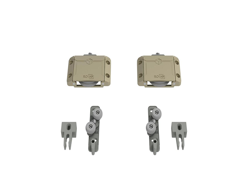 KIT PORTA DE CORRER RO65 4030 1 PORTA 60KG SOBREPOR COM GUIA UNIVERSAL CHAMPAGNE ROMETAL