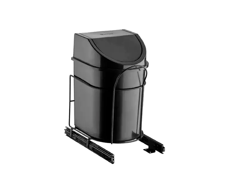 LIXEIRA DESLIZANTE SIMPLES CESTO 12L PRETO FOSCO 0881 SCHMITT