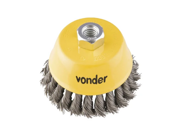 ESCOVA EM AÇO TIPO COPO 4" TRANÇADA 6325004140 VONDER