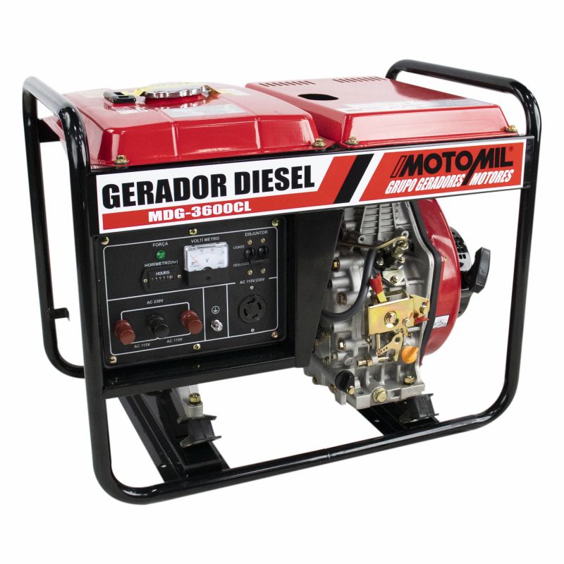 GERADOR DE ENERGIA À DIESEL 3,6KVA MDG3600CL 6258.3 MOTOMIL