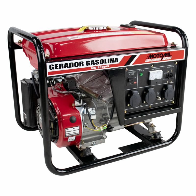 GERADOR DE ENERGIA GASOLINA 3,0KVA MONOFÁSICO MG3000CL MOTOMIL