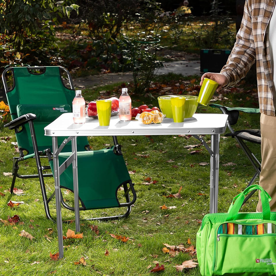 MESA DOBRÁVEL DE ALUMÍNIO 900X600MM TAMPO EM MDF 695838 PALISAD