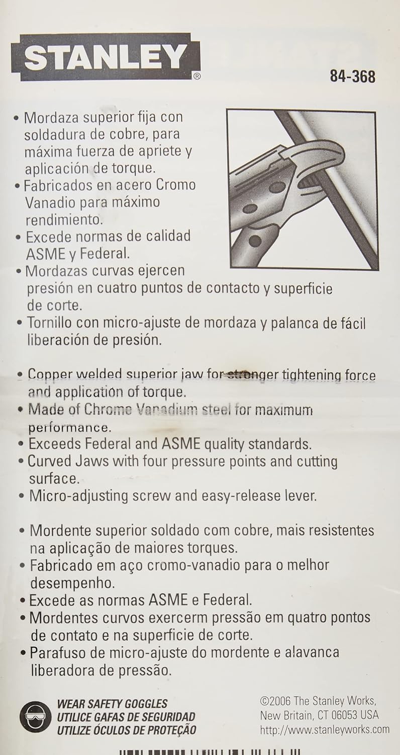 ALICATE DE PRESSÃO CURVO 7" POLEGADAS 84-368 STANLEY