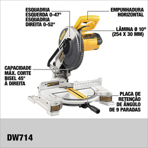 SERRA DE MEIA ESQUADRIA 10" DW714-B2 1.650W 220V DEWALT