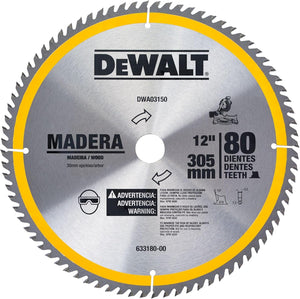 DISCO DE SERRA CIRCULAR 12" 305X30MM 80 DENTES PARA MADEIRA DWA03150 DEWALT