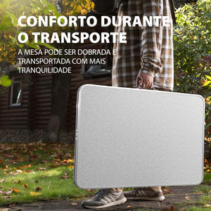 MESA DOBRÁVEL DE ALUMÍNIO 900X600MM TAMPO EM MDF 695838 PALISAD