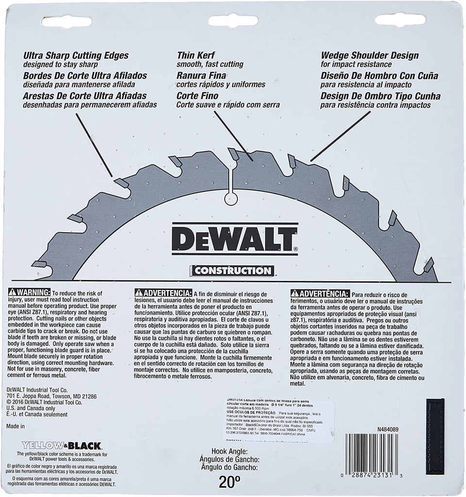 DISCO DE SERRA CIRCULAR 235X25MM 24 DENTES PARA ALUMÍNIO DW3131A DEWALT
