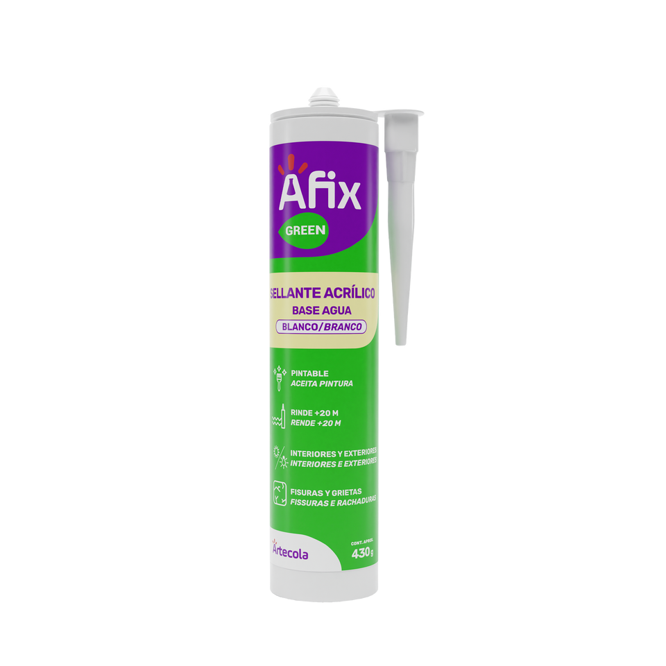 SILICONE SELANTE ACRÍLICO FIXA ESPELHO BRANCO 400G AFIX