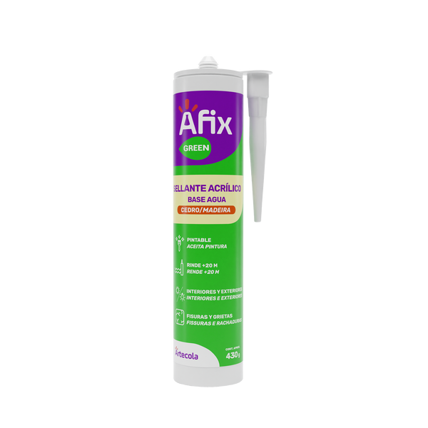 SILICONE SELANTE ACRILICO BASE DE ÁGUA CEDRO/MADEIRA 430G AFIX