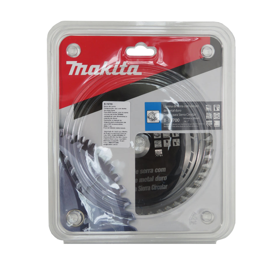 DISCO DE SERRA CIRCULAR 165MM 48 DENTES B-19700 MAKITA