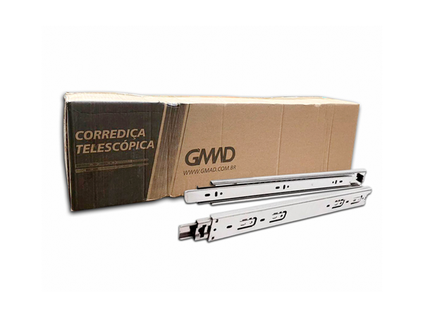 TRILHO TELESCÓPICO 400MM H42 30KG CAIXA COM 15 PEÇAS GMAD