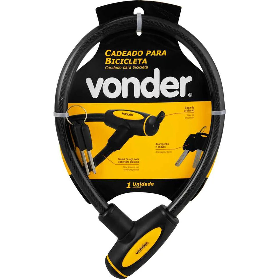 CADEADO PARA BICICLETA 60CM COM CHAVE 3252060000 VONDER