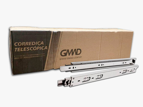 TRILHO TELESCÓPICO 400MM H42 30KG CAIXA COM 15 PEÇAS GMAD