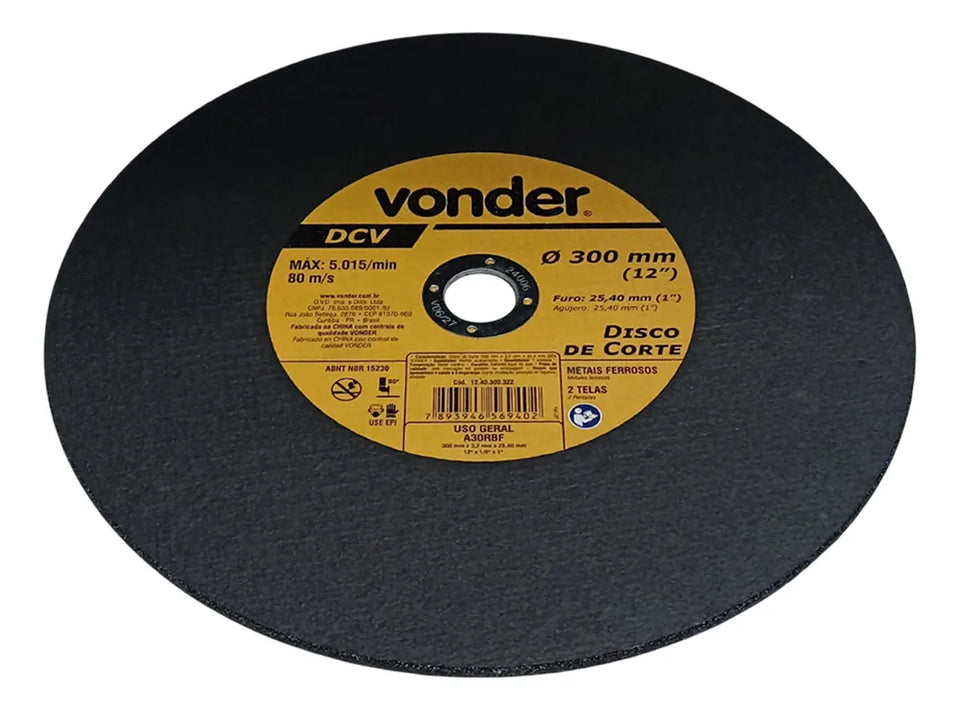 DISCO DE CORTE DCV 12" 300X3,2X25,4 1240300322 VONDER