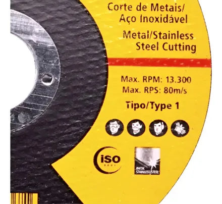 DISCO ABRASIVO DE CORTE PARA AÇO INOX 4.1/2" STA8061 STANLEY