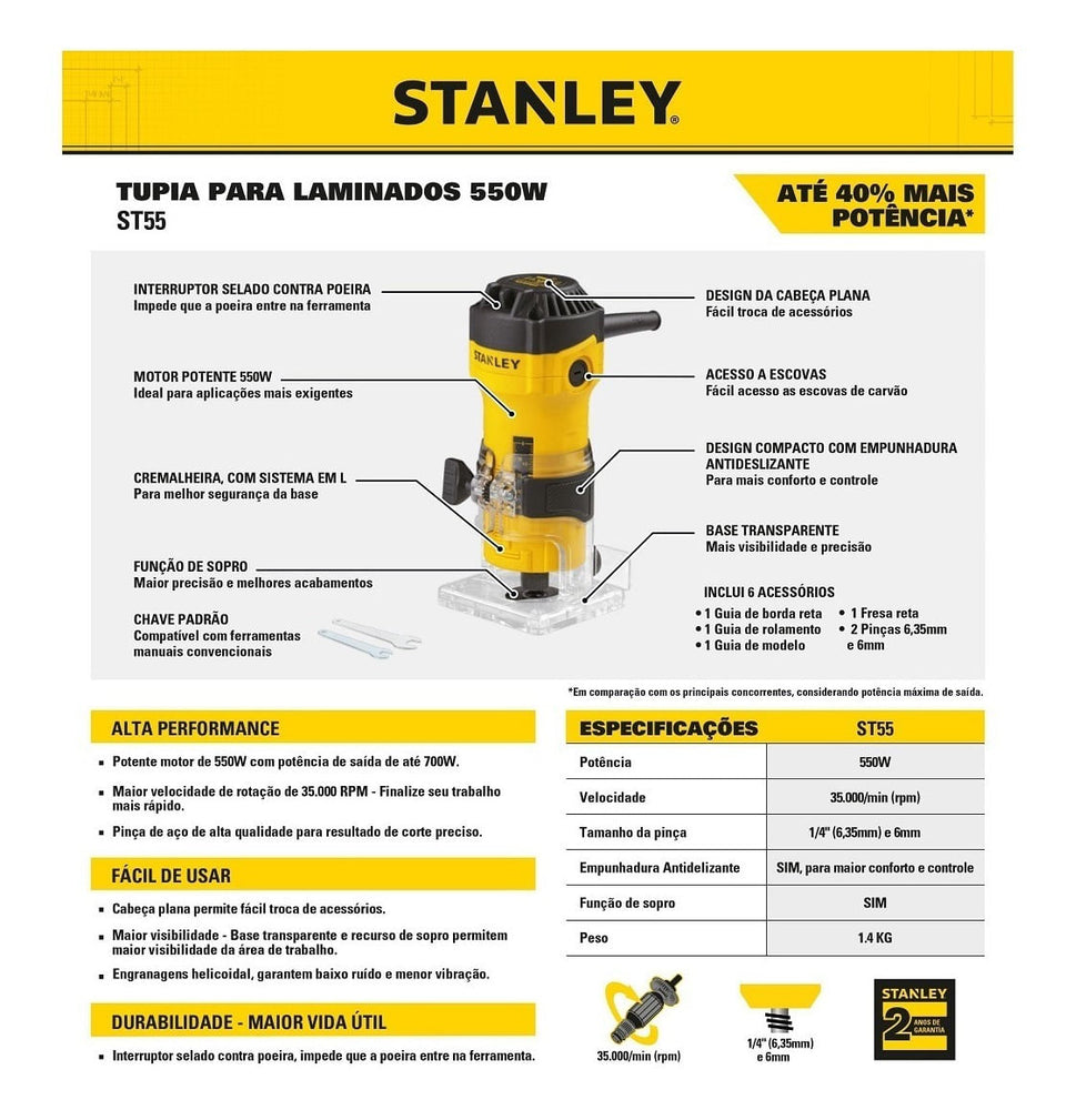 TUPIA PARA LAMINADOS ST55 550W 220V STANLEY