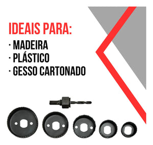 CONJUNTO DE SERRAS COPO AÇO DE CARBONO 6 PEÇAS D-70203 MAKITA