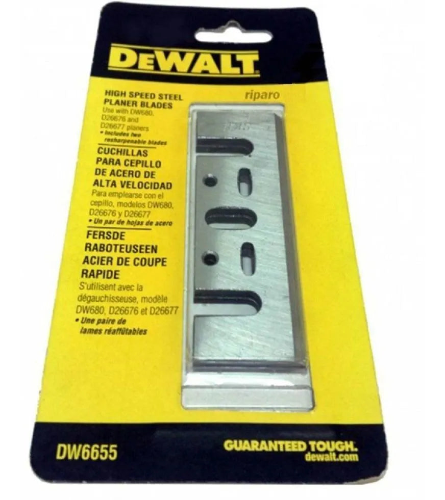 JOGO LÂMINA AÇO RÁPIDA PARA PLAINA COM 2 PEÇAS DW6655 DEWALT