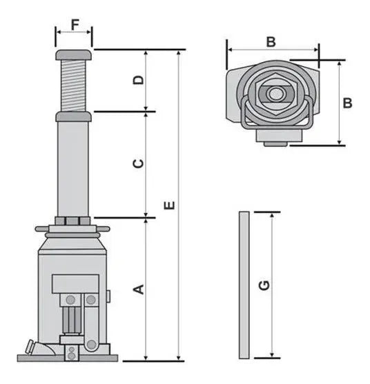 MACACO HIDRÁULICO TIPO GARRFA 8 TONELADAS CJ-08 8700 BOVENAU
