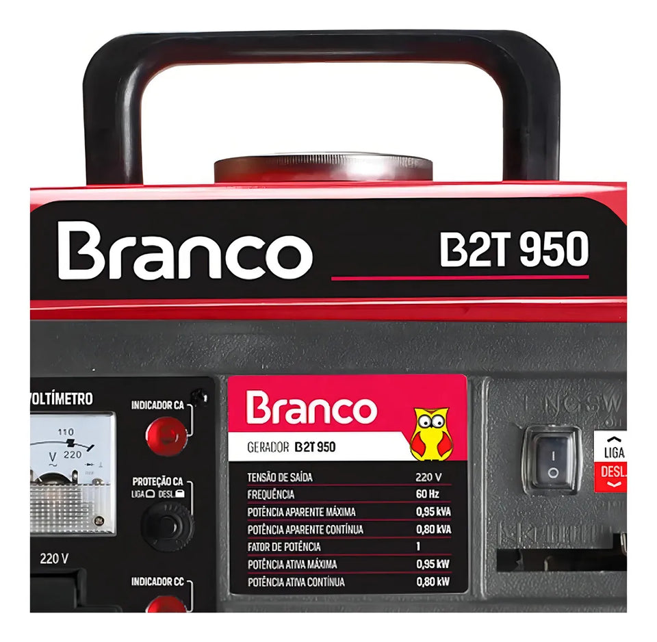 GERADOR DE ENERGIA A GASOLINA B2T 950T 90304063 BRANCO