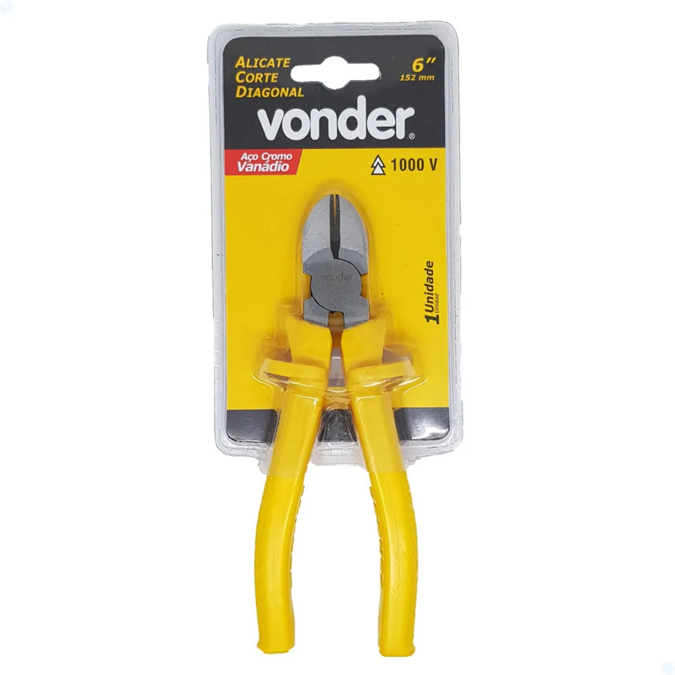 ALICATE CORTE DIAGONAL 6" ELETRICISTA CRV 1.000V 3626061503 VONDER