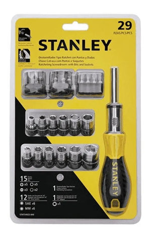 KIT DE CHAVE CATRACA MULTI BIT STHT54925-840 COM 29 PEÇAS STANLEY