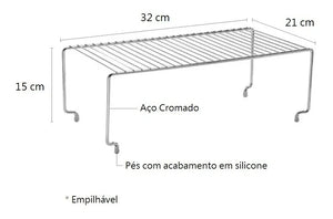 ORGANIZADOR PARA ARMÁRIO CECILIA CROMADO 1129 SCHMITT