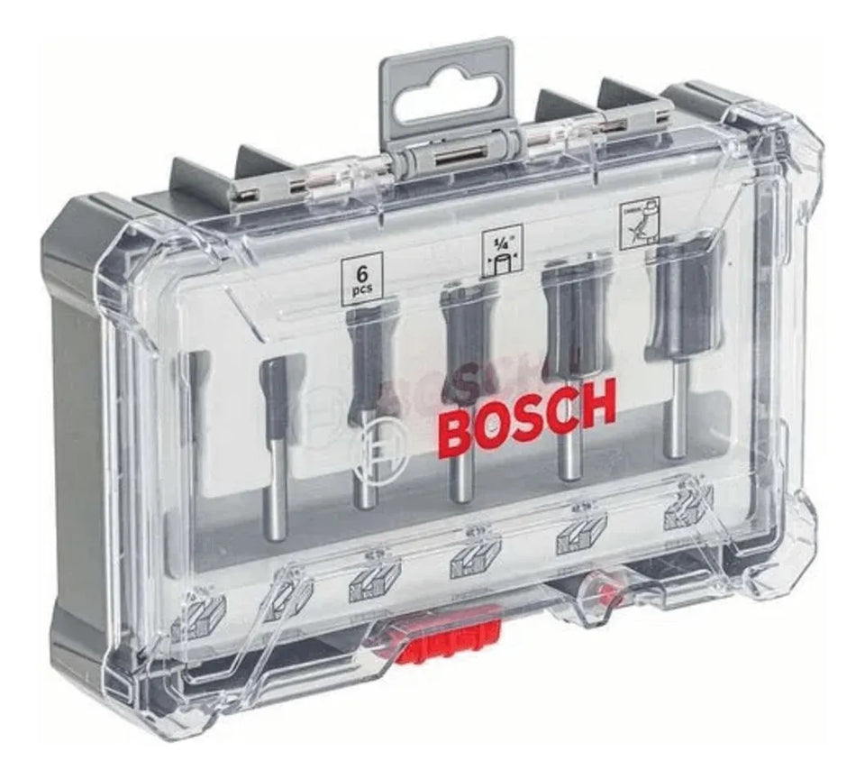 KIT DE FRESAS STRAIGHT 1/4" COM 6 PEÇAS 2607017467 BOSCH