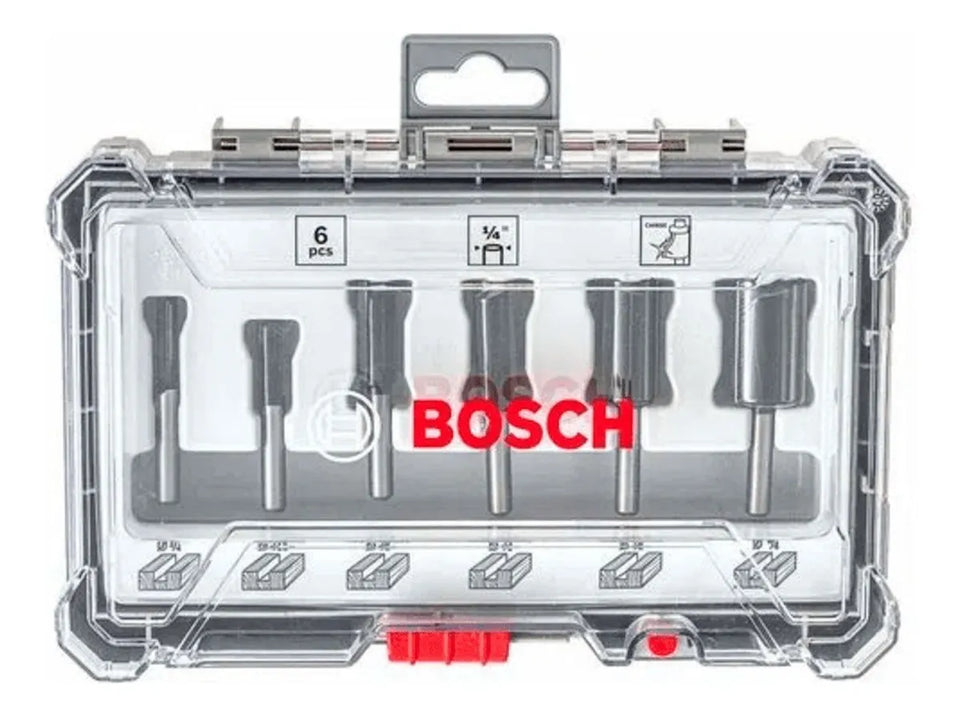 KIT DE FRESAS STRAIGHT 1/4" COM 6 PEÇAS 2607017467 BOSCH