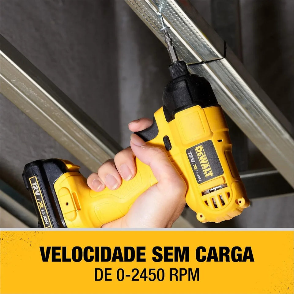 KIT PARAFUSADEIRA / FURADEIRA 12V COM 2 BATERIAS DCK202C2T-BR DEWALT