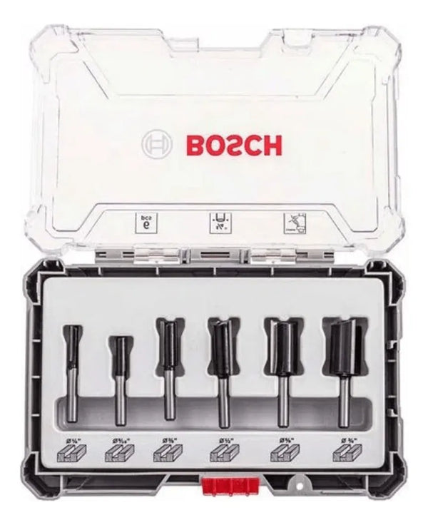 KIT DE FRESAS STRAIGHT 1/4" COM 6 PEÇAS 2607017467 BOSCH