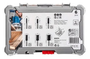 KIT DE FRESAS STRAIGHT 1/4" COM 6 PEÇAS 2607017467 BOSCH
