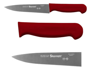FACA PARA CARNE LÂMINA TRIANGULAR ESTREITA 15CM VERMELHA KBKR302 STARRETT