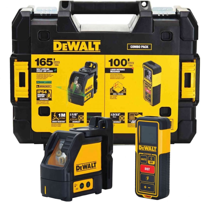 KIT NIVEL 30M + TRENA LASER  + CAIXA TSTAK DW0889CG-XJ DEWALT