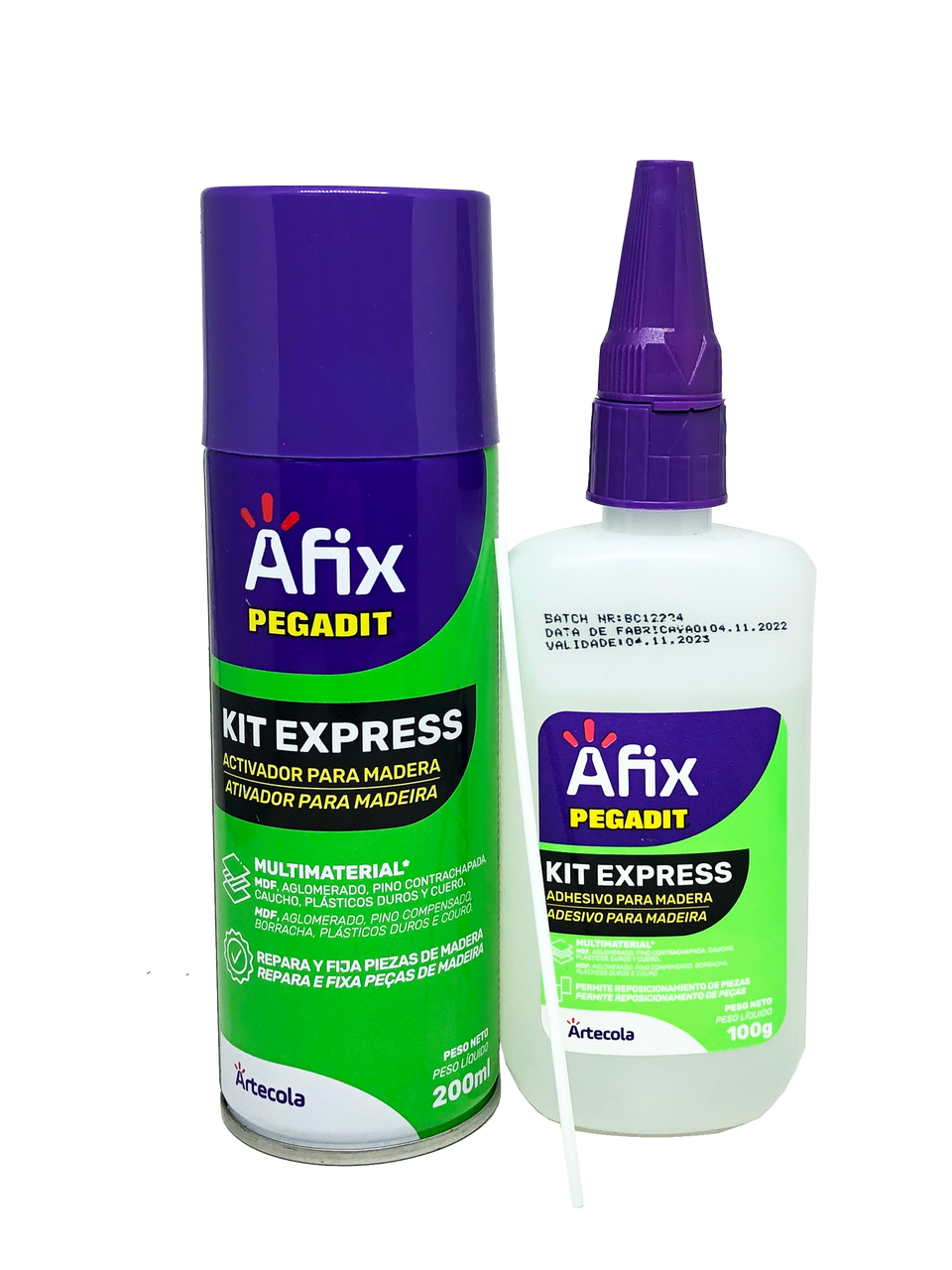 KIT MDF ACELERADOR DE 200ML E ADESIVO 100G AFIX