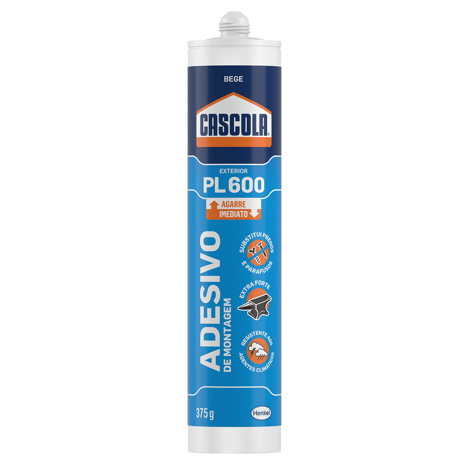 CASCOLA MONTA E FIXA PL600 375G EXTERIOR BEGE