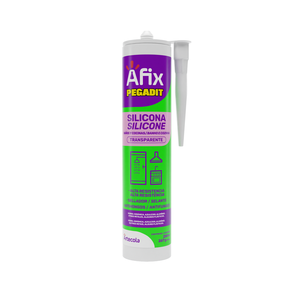 SILICONE ACÉTICO PEGADIT TRANSPARENTE 267GR AFIX