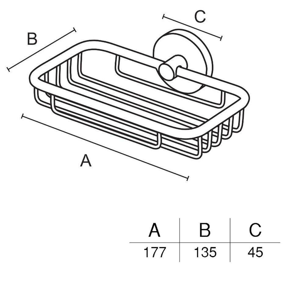 PORTA SABONETE GRADE BRIDI CROMADO 177MM 12918 ITALY LINE