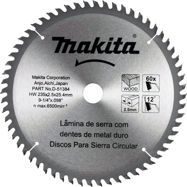 DISCO DE SERRA CIRCULAR 9/1.4" 235MM 60 DENTES D-51384 MAKITA